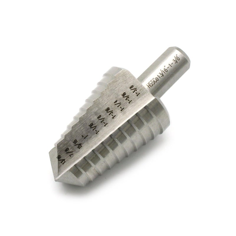 TEMO M35 Cobalt Double Straight Flute Step Drill Unibit, 10 Size From 13/16 Inch To 1-3/8 Inch, 1/2 Inch Shank - Image 1